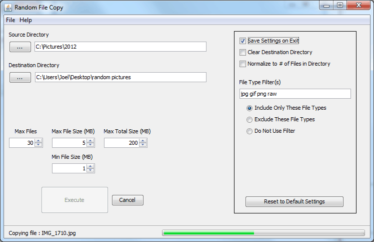 RandomFileCopy screenshot